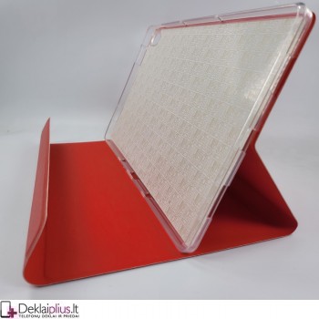 Folio dirbtinos odos atverčiamas dėklas - raudonas (Lenovo ideatab P11 J606f/P11 Plus J616F)